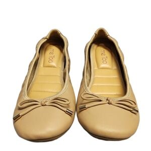 Me Too Halle Ballet Flats Womens US 9.5M Brown Upper Leather Comfort Bow Slip On